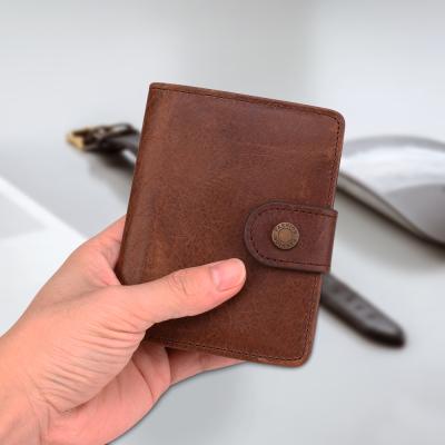 China Real Rfid Factory Price RFID Dujiang Wallet Handmade Genuine Cow Leather Men's Zipper Wallet for sale