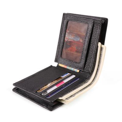 China Factory Price RFID DUJIANG Genuine Leather Money Clip Slim Purse Wallet Premium Wallet For Men for sale