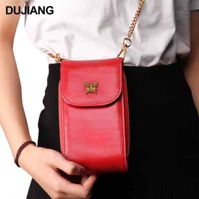 China Daily Use Ladies Fashion Wallet Phone Bag Messenger Bags Single Shoulder Cell Phone Genuine Leather Filter Frames for sale