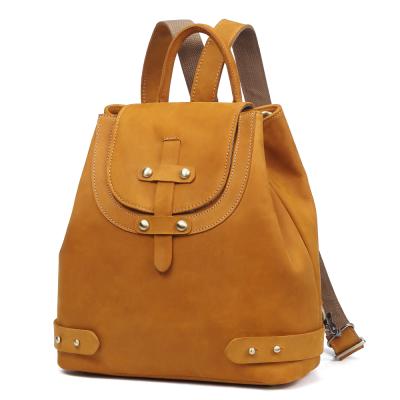 China None Ladies Brown Vintage Sling Shoulder Bag Leisure Genuine Leather Backpack For Women for sale