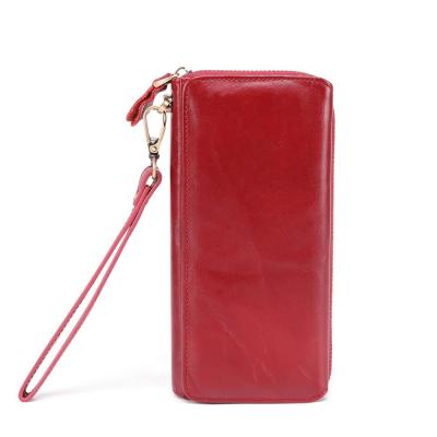 China Beautiful Rfid Blocking Feminine Ladies Long Class Real Cowhide Genuine Leather Wallet Wallets And Purses For Women for sale