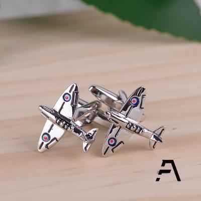 China Casual Wear Hothead Airplane Flat Cufflinks for sale