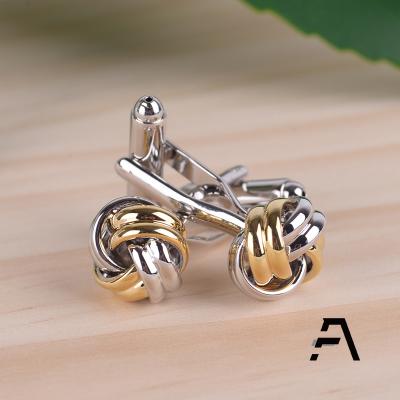 China Casual Wear Nautical Twist Knot Gold Cufflinks for sale