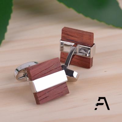 China Casual wear personalized red wooden cufflinks for men for sale