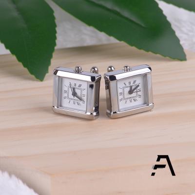 China Go well with the different colors of the square glass tuxedo watch cufflinks for men for sale