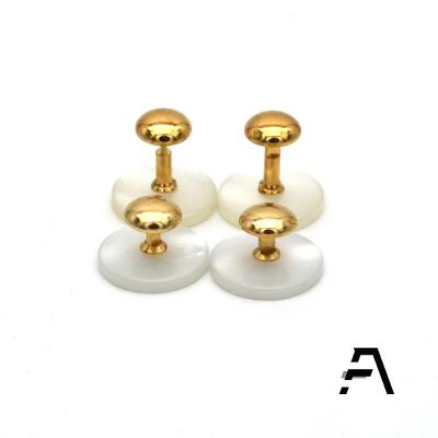 China Nickel free plastic gold button collar studs for detachable collar for sale