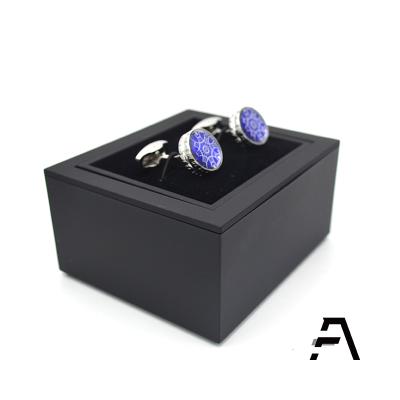 China Wholesale Custom Jewelry Package Black Rotate Cufflinks Storage Gift Box for sale