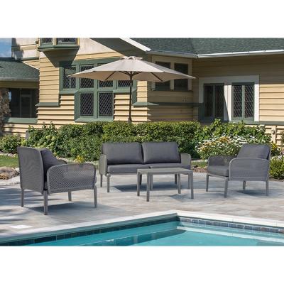 China Uland Modern Plastic Outdoor Furniture Garden Sectional Lounge Sofa Set 4Pcs for sale