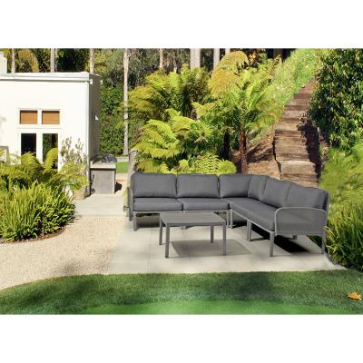 China Uland Modern Garden Furniture Plastic Patio Corner Outdoor Sofa 6 Pcs Set For Balcony for sale