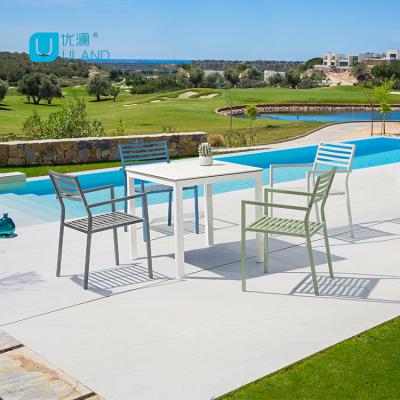 China Uland Furniture Modern Outdoor Dining Table And Chairs Set For Ourdoor Garden for sale