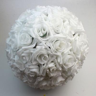 China Wedding Rose Xinghe 30cm Rose Artificial Flower Silk Ball For Wedding Decoration for sale