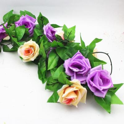 China Artificial Flower Xinghe Silk Flower Rose Rose Flower Vine Wedding Garden Home Festival Decoration for sale