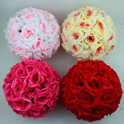 China Wedding Rose Artificial Rose Flower Ball Wedding Garden Flower Ball Decoration Xinghe 20cm for sale