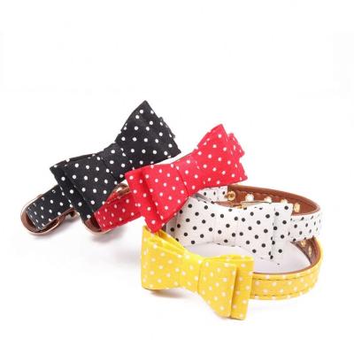 China Sustainable Dot Style Pet Collar Various Color Buckles Bowknot For Small Cats And Dogs Collar for sale