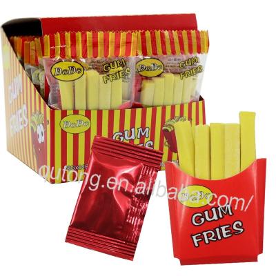 China Newest Fries Chewing Bubble Gum With Qutong Sour Powder QT-F4911 for sale