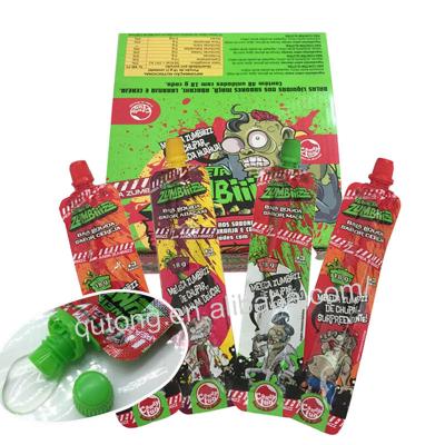 China Qutong Long Shape Zombie Squeeze Liquid Jelly Jam Halal Fruity Candy for sale