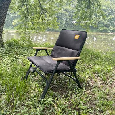 China Party portable foldable camping chair Alu. Indoor Outdoor Simple Wood Colony Sofa Folding Sponge Mat Chair Picnic Party Handrail Armrest Winter And Vacation Home for sale