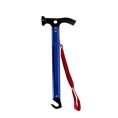 China Multifunctional Aluminum Outdoor Rise Stake Outdoor Camping Hammer Tent Hammer Hammer Remove Mallet Lightweight Hammer With Hook Aluminum for sale