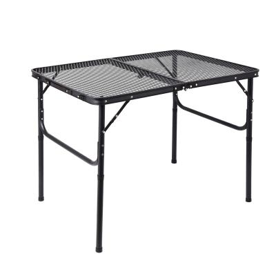 China 2-Folding Traditional Camping Mesh Top Drinking Table, 2-Position BBQ Dinner Picnic Garden Office Bar Outdoor Use Table for sale