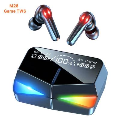 China Colorful Atmosphere Gaming M28 Earbuds 65ms Low Latency Tws Lightweight Headphones With Mic Bass Audio Sound Wireless Headsets For Mobile Phone Gamer for sale