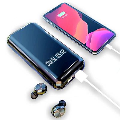 China CVC8.0 V16 Power Bank Earphone 10000mah LED Display TWS Waterproof Handsfree Earbuds Bass Wireless Earphone HIGH FIDELITY for sale