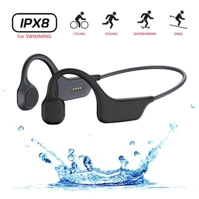 China DG08M Osteoconductive Bone Conduction Headphones Earbuds 8GB Swim Mp3 Memory IPX8 Waterproof Open Ear Wireless Headsets for sale