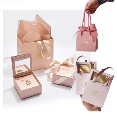 China Wholesale Luxury Custom Printing Eco - Friendly Shopping Apparel Jewelry Packaging Gift Small Paper Bag With Your Own Logo for sale