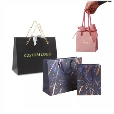 China Wholesale Eco-Friendly Luxury Black Shoes Clothes Kraft Paper Bags Printed Logo Custom Packaging Paper Bag Clothing Shopping Gift Jewelry for sale