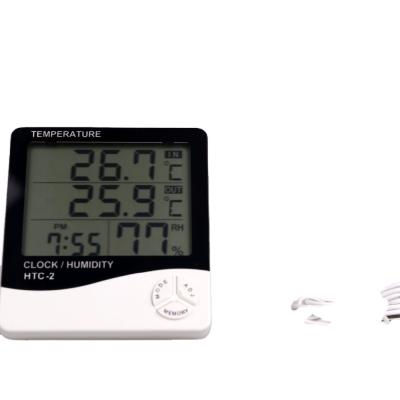 China Widely with multifunctional digital hygrometer and clock thermometer to show temperature humidity time with LCD display HTC-2 for sale