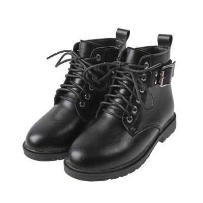 Cina New South Korea fashion All-match winter black thickened children's Shock-absorbing girls leather trim rejects children's boots 2021 in vendita