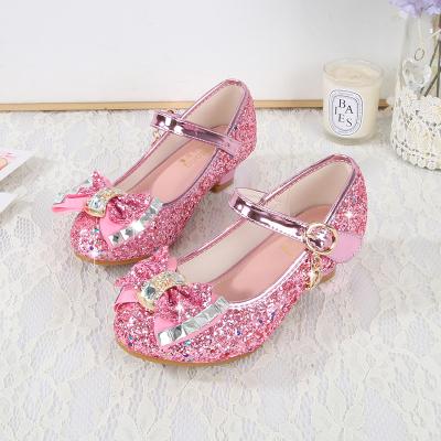 Cina Deodorization Ninos Tacones Violas Fashion To Children Princess Sandals Cinderella Crystal Shoes Children High Heels in vendita