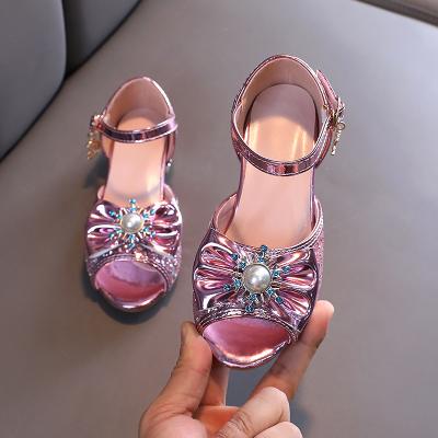 China Deodorization Sandalias Nina Tacones Altos Girl Sandals High Heels Princess Summer New Shoes Little Girl Big Child Non Slip Sequined Beach en venta