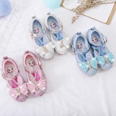 China Autumn New Style Kids Princess Drill Soft Sole Anti-slippery Sequins Spring Bowknot Dancing Shoes For Girls Flat Shoes Children en venta