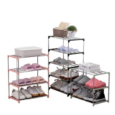 China Cheapest Hot Sale Plastic Shelf 5 Tiers Shoe Storage Rack Convertible for sale