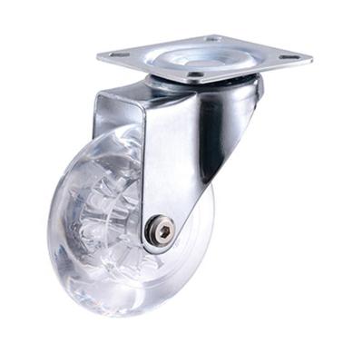 China Contemporary Wholesale Transparent Caster Wheels 2inch 3inch Caster Wheels PU Vintage Casters for sale