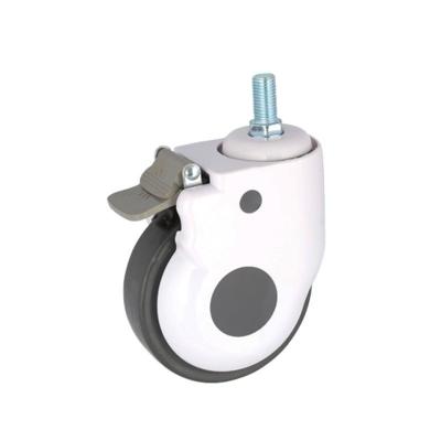 China Contemporary Wholesale White Medical Universal Wheel Threaded Diver Caster Trolley Caster for sale