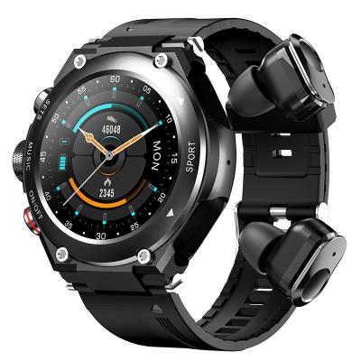 China MP3 Playback Smart Watch T92 Heart Rate Sleep Monitor IP67 Waterproof BT Calls Sports Music Wristwatch Wireless Earbuds For Male for sale