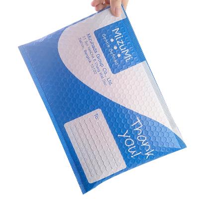 China Strong Adhesive Fashion Custom Design Envelope Bag Envelopes Padded Mailing Bag Printed Matte Blue White Bubble Mailers With Logo for sale