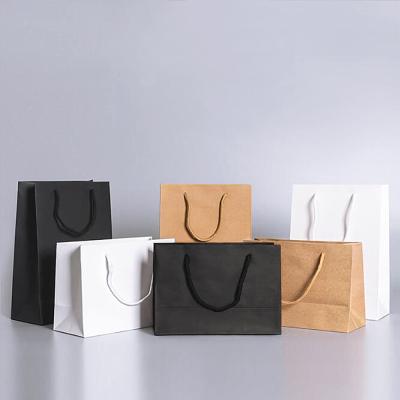 China Recyclable Custom Printed Brown Gift Craft Shopping White Paper Bag Cardboard Paper Packaging Logo En Bag Kraft Paper Bag With Handles for sale