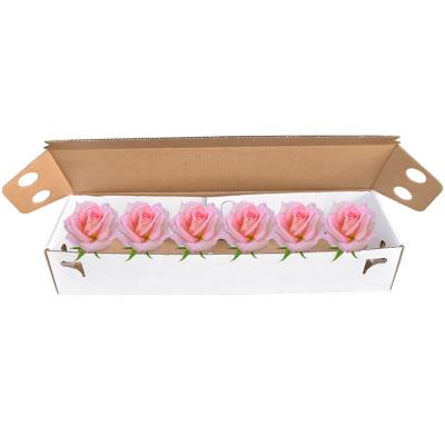 China Custom size recycled materials 2021 unique design corrugated cardborad rose boxes gift packaging flower box for lover for sale