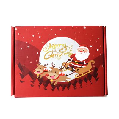 China 2021 Recycled Materials Christmas Gift Printed Luxury Red Corrugated Box Custom Logo Cheap Packaging Boxes For Packaging for sale