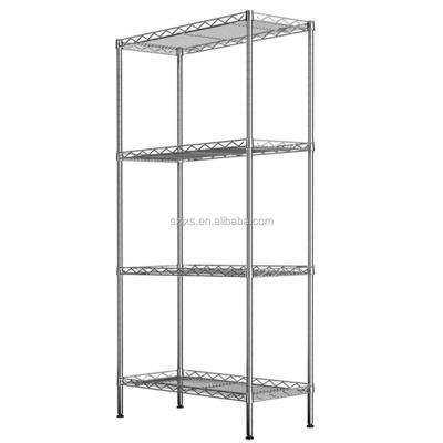 China Light Duty Houseware Storage 4 Tier Grid Warehouse Rack Wire Shelving Kitchen Storage Wire Shelving for sale