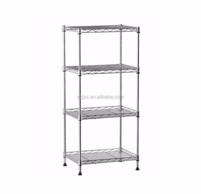 China Sustainable 4 Tire Bathroom Wire Shelf Receive Console Table Living Room Frame Wrought Iron Tidy Shelf In Kitchen for sale