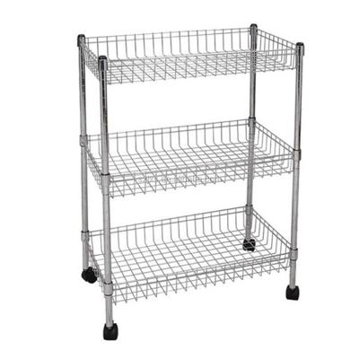 China Warehouse Rack Wire Shelving Household Vegetable Wire Shelving Cooking Storage Rack for sale