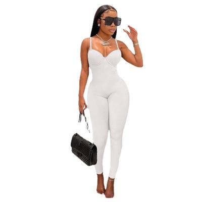 China 2022 New Fashion Solid Color Slim Cavity Fit Overalls Bodycon Party Sleeveless Backless Elegant Overalls QUICK DRY for sale