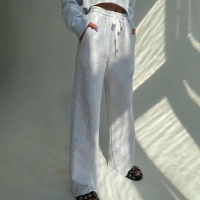 China Sustainable High Quality Casual Fall Clothes Stacked Sweat Joggers Pants Flares Wide Leg Pants Stacked Fleece Gaiters Sweatpants for sale