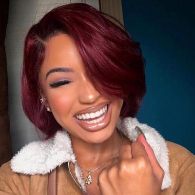 China Body Wave GL Pixie Cut Short Full Lace Wig, Glueless Short Bob Wigs Pixie Cut Curly 180% Lace, Pixie Curls Short Human Hair Wigs for sale