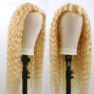 China Wholesale Price 613 Lace Front Wig Water Wave GLFfrontal Wig Curly Deep Wave 613 Lace Deep Wave Hair, Virgin Blonde 1-2 Year for sale