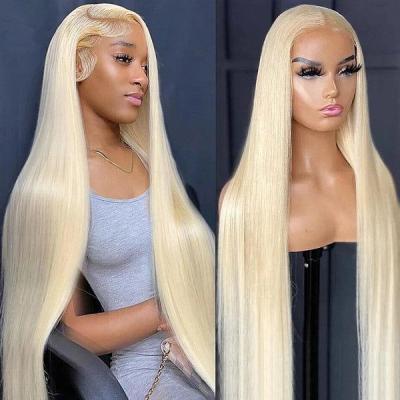 China GL613 Water Wave Blonde Colored Brazilian Hair Medium Length Bob Wigs Straight Fringe Wig With Bangs For Black Women for sale