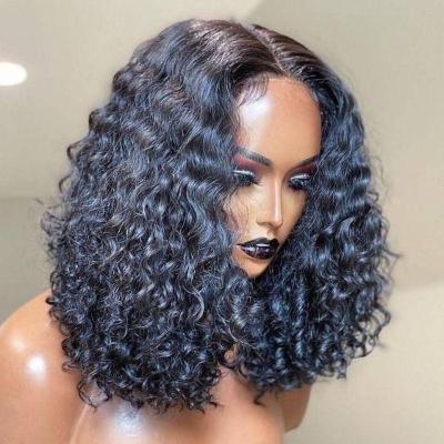 China Other Grade Good Luck 99J 12A Double Drawn 99J 12A Curly Human Hair Bob Wigs Natural Color Highlight Brazilian Virgin Wig 100% Curly For Black Women for sale